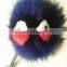 Factory Cute Style High Quality Real Fox Fur Monster Doll Keychain Charm for bag