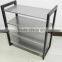 Wooden frame 4 tier metal shoe rack design