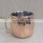 new product Can custom outside color printed mini 60ML Plated short copper mugs