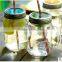 Clear Glass Mason Drinking Jars with Colorful Mattel lids Perfect for Picnic and Party Decor and Everyday Use