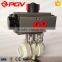 pph double union plastic pneumatic ball valve