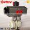 2 way PVC PPH double union pneumatic ball valve