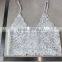good quality beautiful blank t-shirts 100% polyester in white lace flower underware for ladies