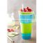 Snackeez 2 In 1 Drinking Snack Promotional Fruit Clear PP Plastic Juice Water Cold Drink Cup