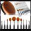 Pro Cosmetic Makeup Face Powder Blusher Toothbrush Curve Foundation Brush