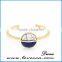 2016 new trendy single wire cuff stone bangle