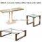 Square polished durable stainless steel living room end side table with acrylic