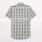 plaids 100% Organic Cotton Yarn dyed shirt, Men casual short sleeve shirt