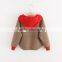 High quality eco-friendly cotton material smart girls knit hoodies with striped pattern