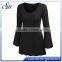 Women New Fashionable Solid Color Blouse Long Sleeves92%Polyester 8%Spandex Top