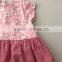 Pink Baby Clothes Sleeveless Floral Ruffle Wholesale Boutique Handmade Girl Casual Kids Party Dress