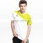 Green White Colorblock Design Men Sports Style Tee Shirt