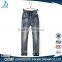 New products good quality elastic waist roll up hem 3D rose printing blue wholesale jeans pants for kids