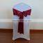 Cheap wine red satin chair sashes for chair cover