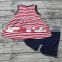 Striped Children Summer Boutique Outfits Sleeveless Shirts Icing Shorts Clothing Set M7042005