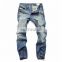 OEM Wholesale Fashion Slim Fit Trousers Custom Men Latest Design Washed Denim Jeans Pants