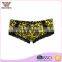 Wholesale 92% nylon 8% spandex yellow and black pattern sexy lady panties cheap