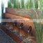 Decorative weathered CORTEN steel garden water fountain design