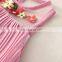 plain pink sleeveless pleated Top with pants 2pcs lovely Baby Girl suit
