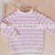 knitted cotton fabric stripe kids sweater custom High-collar pullover sweater girls boys winter sweater