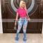 Women Plus Size Clothing Ladies Bell Bottom Denim Jeans Pants Trousers Women High Waist Ripped Flare Jeans Denim
