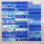 Foshan 4mm blue colored iridescent swimming pool mother of pearl glass mosaic with wave finish G429002