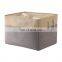 collapsible rectangular fabric bin decorative wardrobe shelf basket organizer with rope handles for clothes storage toy