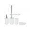 White Ceramics Bathroom Decor Accessory Completes with Soap Dispenser Tumbler Soap dish Toilet brush Bathroom Accessories