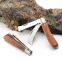 High quality 3cr13 steel double blade cutting garden knife pocket folding grafting knife with wood handle