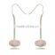 silver leaf shape shamballa murano glass earring with lampwork drops
