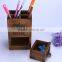 Spruce wooden pen holder/wooden pencil vase