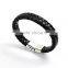 stainless steel jewelry bangles bracelets genuine leather skull bracelet mens bracelets