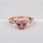 wholesale gold filled jewelry rose gold alphabet tourmaline ring 2016