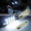 2x White 12-SMD 41mm 6411 Festoon LED For Visor Vanity Mirror Light Bulb LC-1