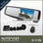 rearview mirror car parking sensor system front camera 4.3 inch monitor