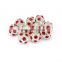 Top Quality 8mm Red Color Metal Style #2 Caystal Rhiestone Ball Shape Shape Spacer Silver Plated 10pcs Per Bag