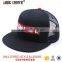 Plain and Chambray 6 Panel Hip-hop Hat Black Trucker Cap