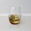 Wholesale red gold color design stemless egg shaped wine glass popular handblown crystal
