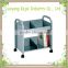 Factory direct supply steel library book trolley school library book cart cart with wheels handle