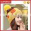 V-308 Cute pom pom slouchy winter knitting women top beanie hat cute knit earflap