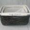 Bamboo storage basket with fabric