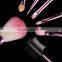 7pcs Hot sales red fur cute makeup brush set with pink fashion bag
