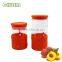 borosilicate glass jar with silicone sleeve and silicone lid