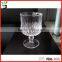 wholesale short diamond stem empty wine glass with bottom pattern