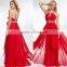 Hot Sexy Sleeveless Backless Long Red Evening Dress Wholesale Elegant And Beautiful Design Red Evening Dress