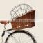 handwoven wicker bike basket dog carrier