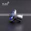 zinc alloy base light blue brushed satin nickel glass knob