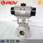 ss316 flanged V type pneumatic ball valve with limit switch