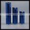 High end matt silver acrylic cosmetic plastic airless pump bottle,15ml,30ml,40ml,50ml airless cosmetic bottle blue color