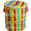 yellow and green 600D OXFORD printed pop up bag